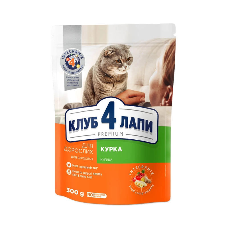 Club 4 Paws Premium сухой корм для кошек 300 г - с курицей (4820083909795) 