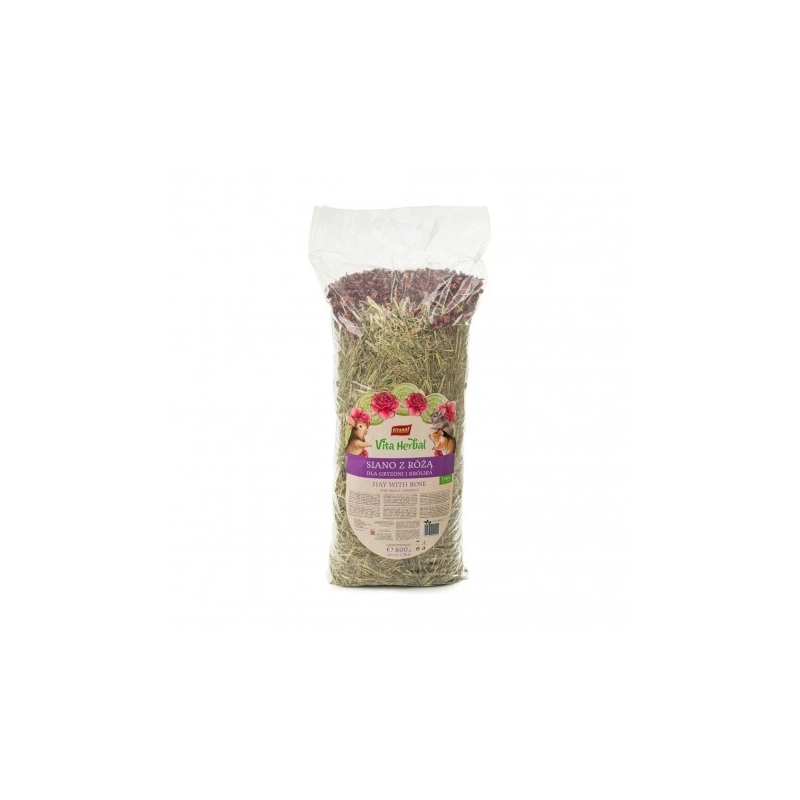 Vitapol Vita Herbal сіно для гризунів 800 г - з пелюстками троянд (5904479044044) 