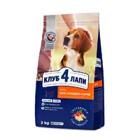 Club 4 Paws Premium ADULT Medium Breeds Chiken сухий корм для собак середніх порід 2 кг - з куркою (4820083909702) 