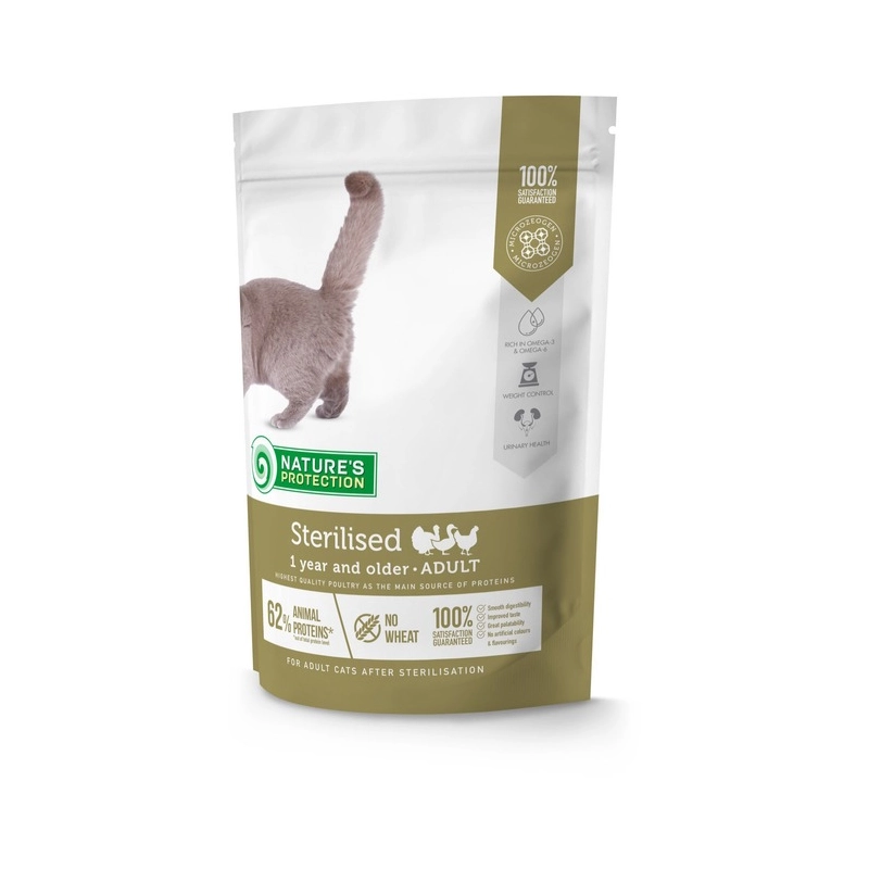 Nature's Protection Sterilised Adult сухой корм для стерилизованных кошек 400 г - с домашней птицей (4771317457752) 