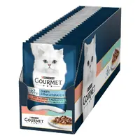 Gourmet Perle Duetti ВОЛОГИЙ КОРМ Преміум коти (з лососем та сайдою) 85 г  - фото 1
