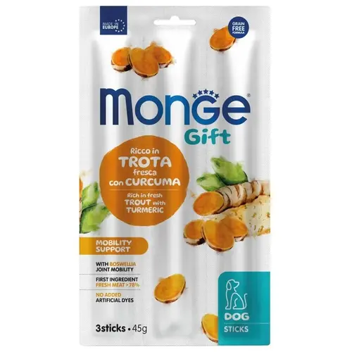 Monge Gift STICK MOBILITY Trout with Turmeric ЛАСОЩІ Супер-преміум собаки (з фореллю та босвелією) 45 г