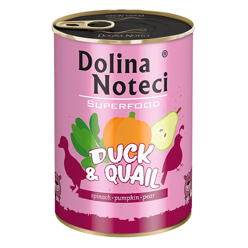 Dolina Noteci Superfood Duck & Quail ВОЛОГИЙ КОРМ Холістік собаки (з качкою та перепілкою) 400 г 