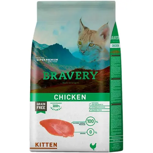 Bravery сухий корм для кошенят 600 г - курка (8436538947739)