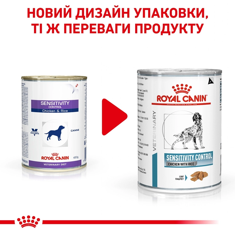Royal Canin SENSITIVITY CONTROL DOG CHICKEN вологий корм-дієта для собак 410 г - паштет з куркою (9003579026595)  - фото 1