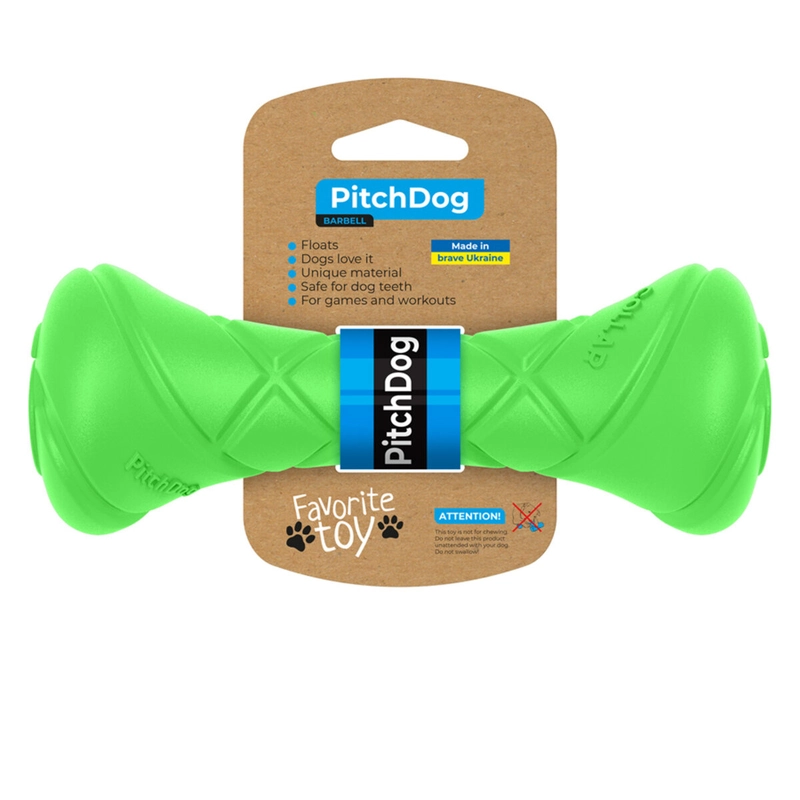 PitchDog ігрова гантель для собак 19х7 см - для апортировки, салатова (4823089334219) 