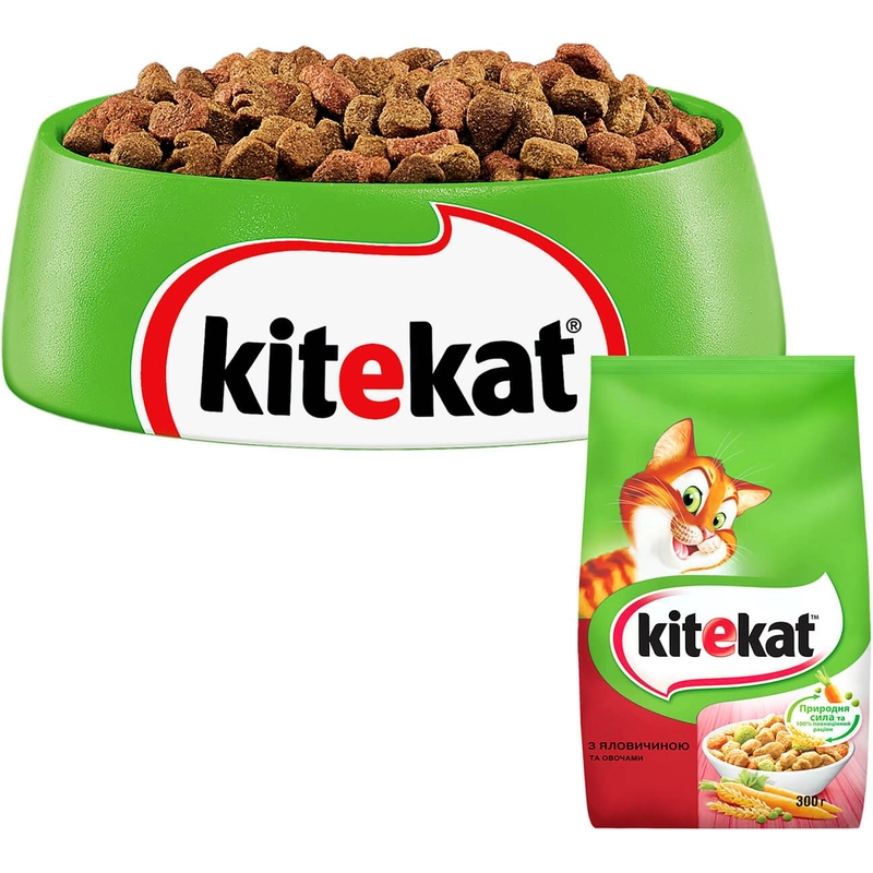 Kitekat СУХИЙ КОРМ Економ коти (з яловичиною та овочами) 300 г  - фото 2
