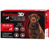 Secfour 3D краплі для собак 3 мл/1 піпетка - від бліх і кліщів, 20-30 кг (4820150207502) 