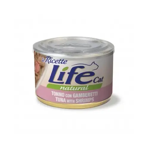Lifecat Le Ricette Natural ВОЛОГИЙ КОРМ Супер-преміум коти (з тунцем та креветкою) 150 г