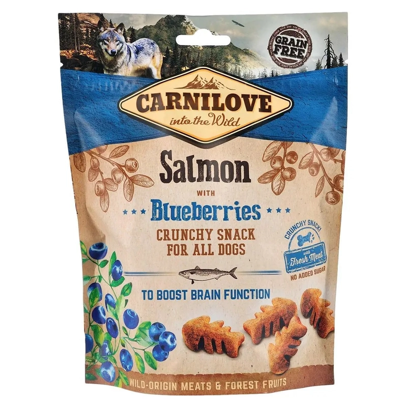 Carnilove Dog Crunchy Snack ЛАСОЩІ Холістік собаки (з лососем та чорницею) 200 г 