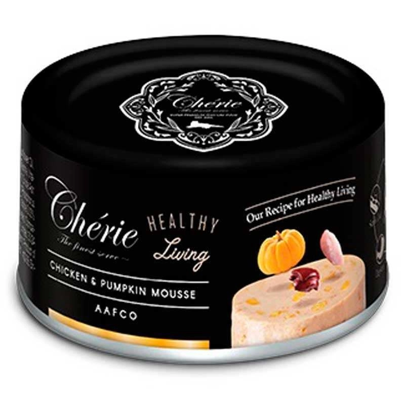 Cherie Healthy Living ВОЛОГИЙ КОРМ Супер-преміум коти (мус з куркою та гарбузом) 80 г 