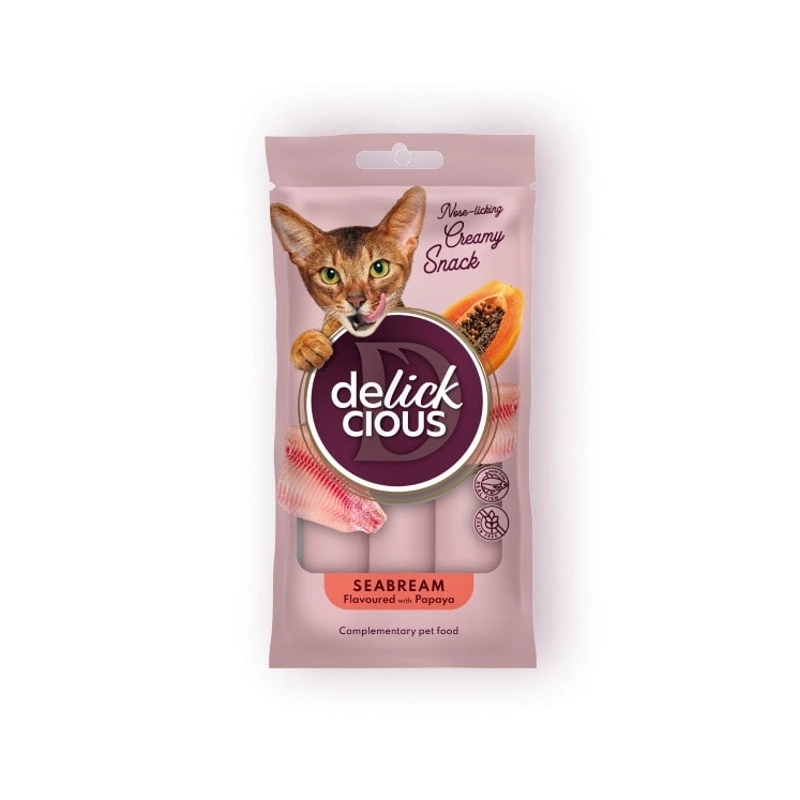 Delickcious Creamy Snack ЛАСОЩІ Premium коти (з дорадою та папаєю) 15 г 