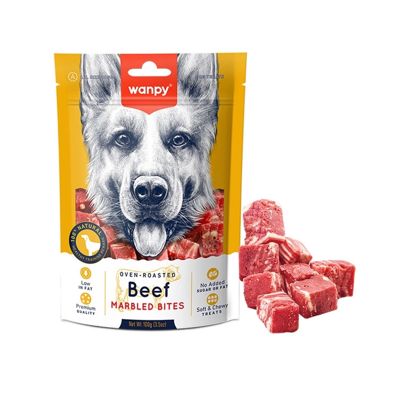 Wanpy Oven Beef Marbled Bites ЛАСОЩІ Premium собаки (мармурова яловичина) 100г 