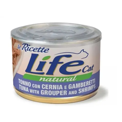 Lifecat Le Ricette Natural ВОЛОГИЙ КОРМ Супер-преміум коти (з тунцем, окунем та креветками) 150 г