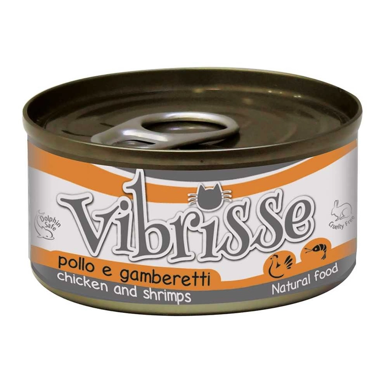 Vibrisse Natural Food ВОЛОГИЙ КОРМ Супер-преміум коти (з куркою та креветками) 70 г 
