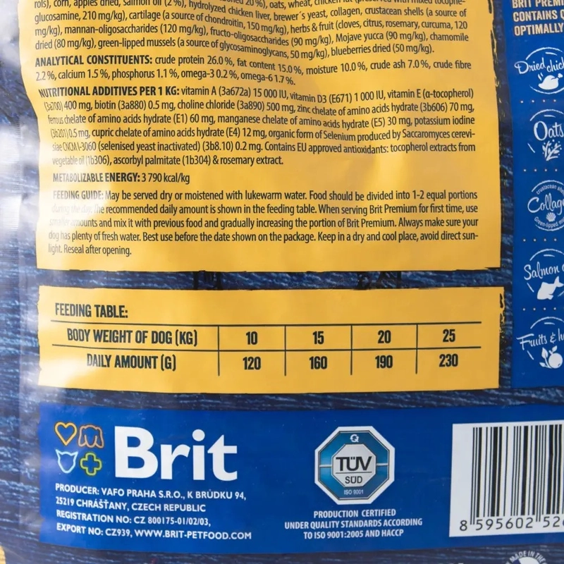 Brit Premium by Nature ADULT M сухой корм для собак для средних пород 3 кг - с курицей (8595602526352)  - фото 2
