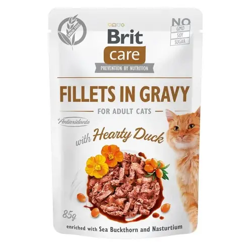 Brit Care Adult Fillets in Gravy ВОЛОГИЙ КОРМ Супер-преміум коти (з качки) 85 г