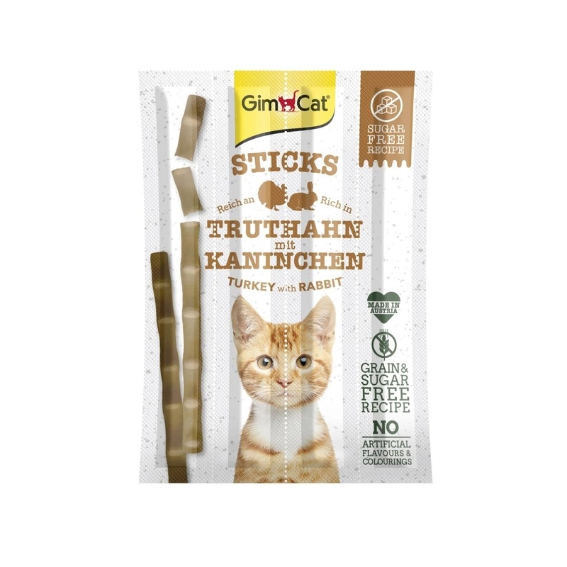 GimCat Sticks Truthahn&Kaninchen ЛАСОЩІ Супер-преміум коти (з індичкою та кроликом) 5 г 