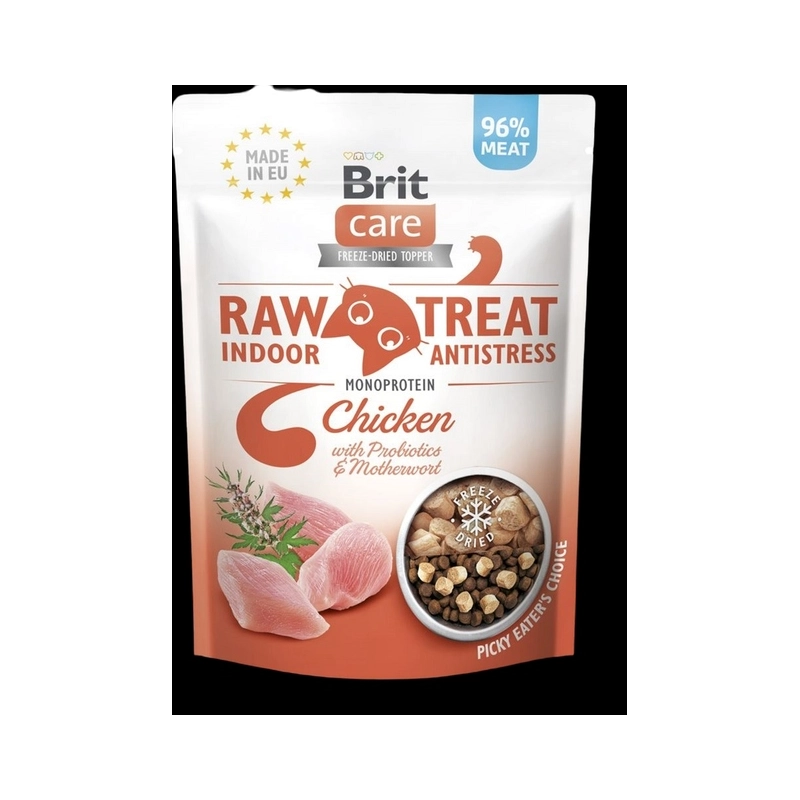 Brit Care Raw Treat Indoor Antistress ЛАСОЩІ Супер-преміум коти (з куркою) 40 г 