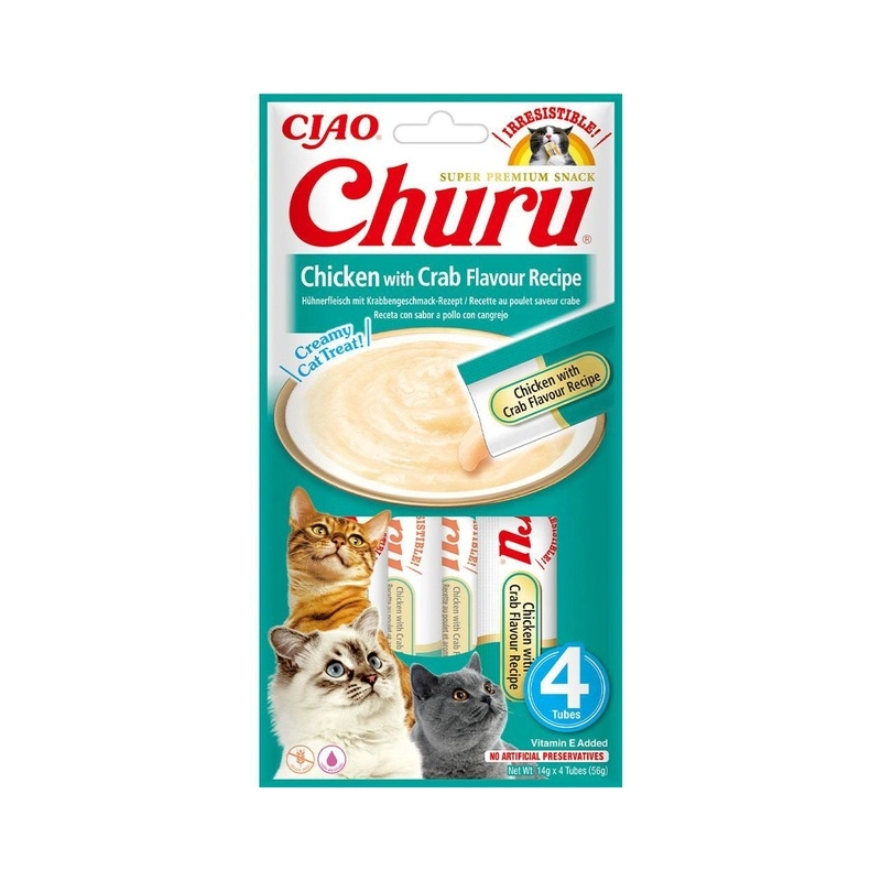 Inaba Ciao Churu ЛАСОЩІ Холістік коти (з куркою та крабом) 14 г 