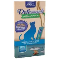 Lifecat Delisnack Natural Cream ЛАСОЩІ Супер-преміум коти (з тунцем та мідіями) 15 г 