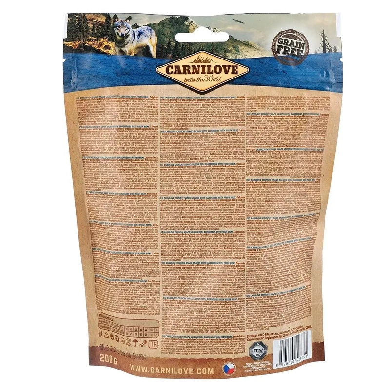 Carnilove Dog Crunchy Snack ЛАСОЩІ Холістік собаки (з лососем та чорницею) 200 г  - фото 1