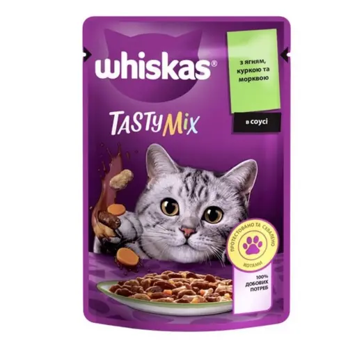 Whiskas TastyMix ВОЛОГИЙ КОРМ Преміум коти (з ягням, куркою та морквою) 85 г