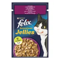 Felix Sensations Jellies ВОЛОГИЙ КОРМ Економ коти (з качкою та шпинатом) 85 г 