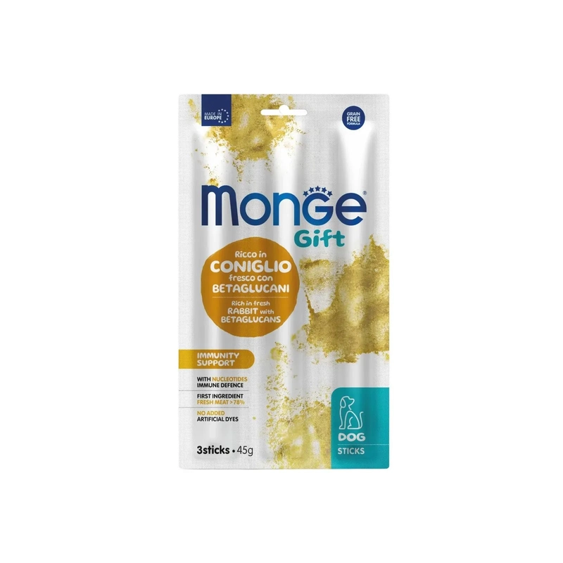 Monge Gift STICK IMMUNITY Rabbit with Betaglucani ЛАСОЩІ Супер-преміум собаки (з кроликом та нуклеотидами) 45 г 