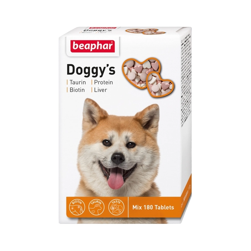 Beaphar Doggy's Mix ЛАСОЩІ Преміум собаки (з вітамінами) 180 табл 