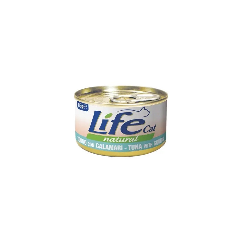 Lifecat влажный корм для кошек 85 г - с тунцом и кальмаром (8034105422575) 