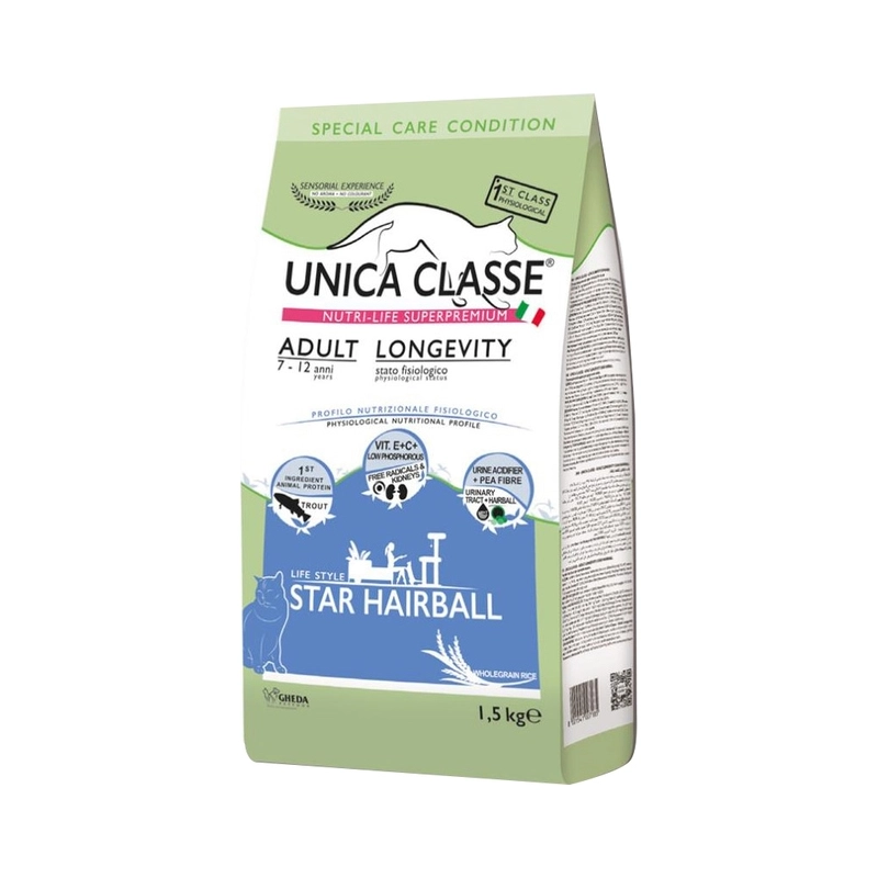 Unica Classe Hairball Control сухий корм для стерилізованих котів 1.5 кг - ягня (8001541007215) 