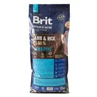 Сухий корм для собак з чутливим травленням Brit Premium Sensitive Lamb з ягням та рисом 15 кг (8595602526642)  - фото 1