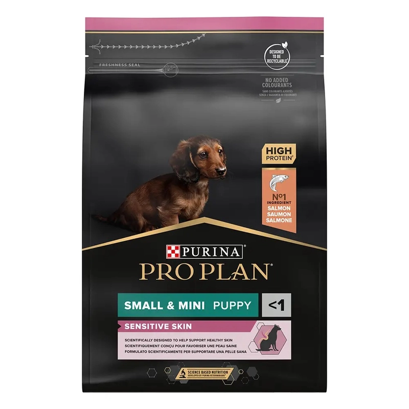 Purina Pro Plan Small & MINI Puppy 1< Sensitive Skin СУХИЙ КОРМ Супер-преміум цуценята малих порід (з лососем) 3 кг 