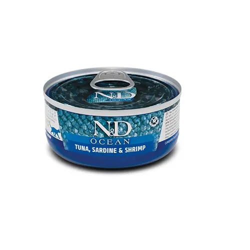 Farmina N&D Ocean Tuna&Sardine&Shrimp ВОЛОГИЙ КОРМ Холістік коти (з тунцем, креветкою та сардиною) 70 г