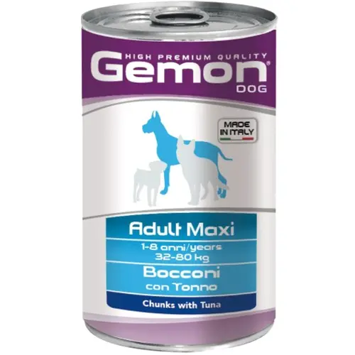 Gemon Dog Wet Maxi Adult влажный корм для собак крупных пород 1.25 кг - с говядиной и рисом (8009470387903)