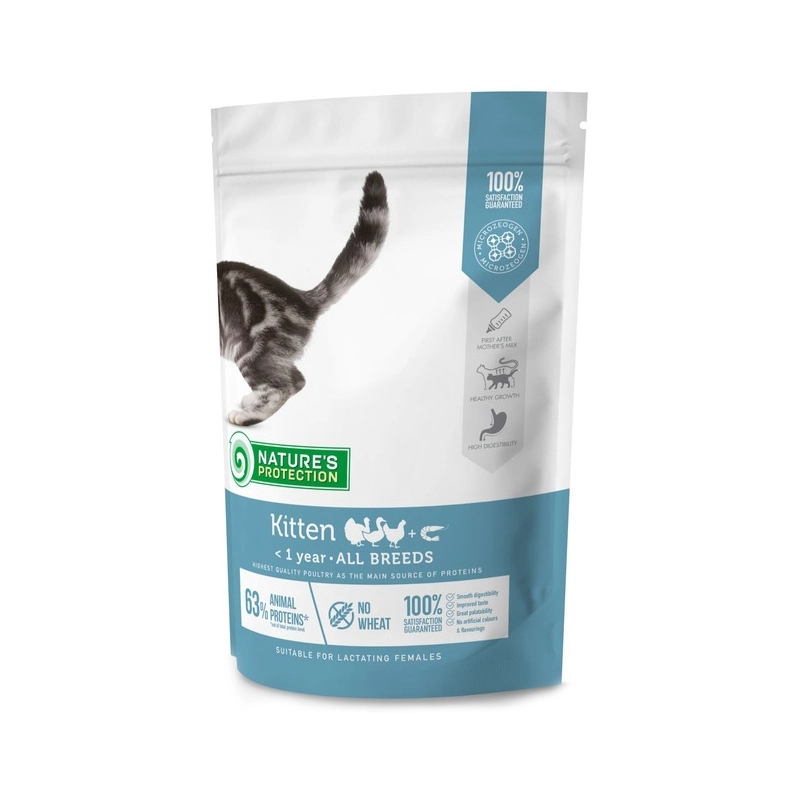 Nature's Protection Kitten All breeds СУХИЙ КОРМ Premium кошенята (з м'ясом домашнього птаха) 400 г 