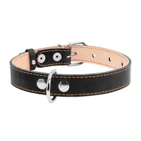 CoLLaR нашийник для собак M - подвійний, шкіряний, чорний (4820082491826) 