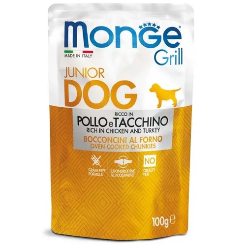 Monge Grill Junior Chicken & Turkey ВОЛОГИЙ КОРМ Premium цуценята (з куркою та індичкою) 100 г