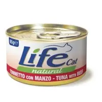 Lifecat Natural ВОЛОГИЙ КОРМ Супер-преміум коти (з тунцем та яловичиною) 85 г 