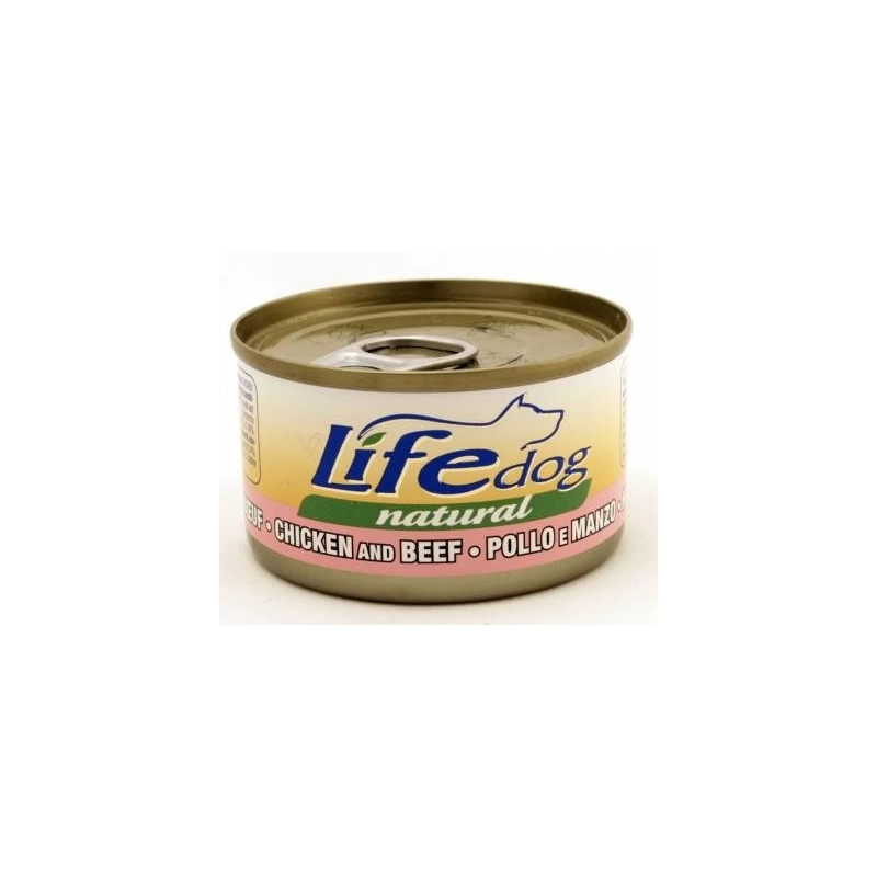 LifeDog Natural Chicken Fillet & Beef ВОЛОГИЙ КОРМ Супер-преміум собаки (з курячим філе та яловичиною) 90 г 