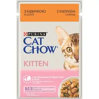 Cat Chow Kitten влажный корм для котят 85 г - с индейкой и кабачками в желе (7613036595001) 