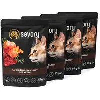 Savory Kitten 3+1 влажный корм для кошек 85 г - с бараниной и тыквой в желе (2700000032824)  - фото 3