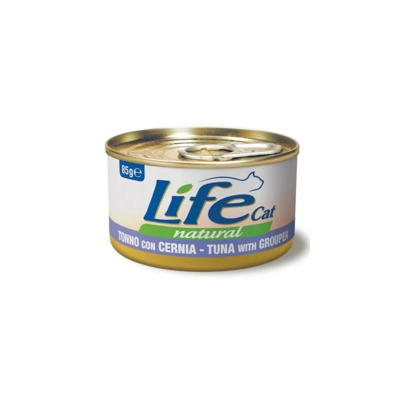 Lifecat Natural ВОЛОГИЙ КОРМ Супер-преміум коти (з тунцем та окунем) 85 г 