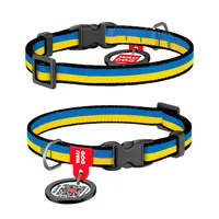 WAUDOG Nylon нашийник для собак XS - з QR паспортом, з малюнком Colors of freedom, нейлоновий (4823089360935) 