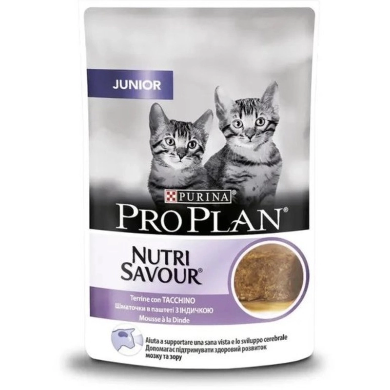 Purina Pro Plan Kitten Healthy Start Nutrisavour ВОЛОГИЙ КОРМ Холістік кошенята (мус з індичкою) 85 г  - фото 1