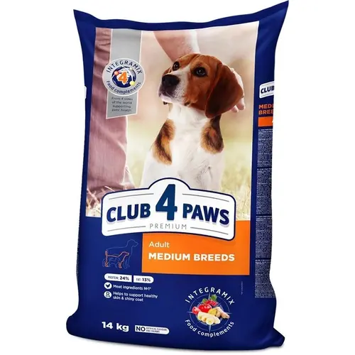 Club 4 Paws Premium ADULT Medium Breeds Chiken сухий корм для собак середніх порід 14 кг - з куркою (4820215366328)