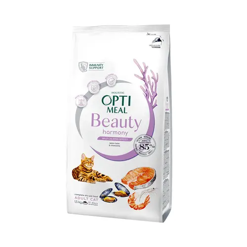 Optimeal Beauty сухий корм для котів із заспокоюючим ефектом 1.5 кг - з морепродуктами (4820215364256)