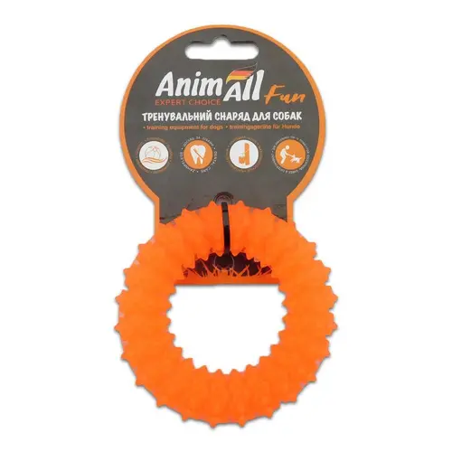 AnimAll Fun Кільце з шипами іграшка для собак 9 см - помаранчева (2000981169725)