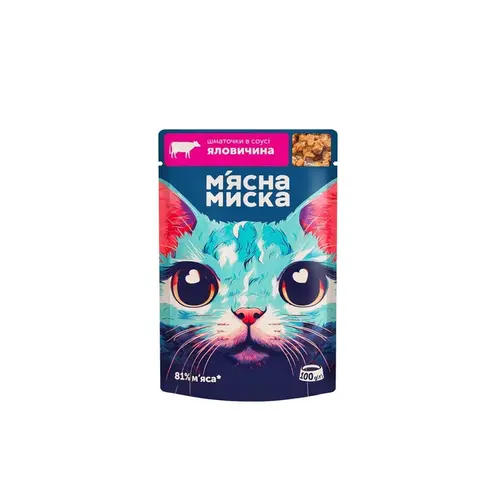 Ласощі для котів М'ясна миска яловичина в соусі, 100г (4820255192376)